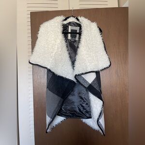 Black and white Buffalo print vest